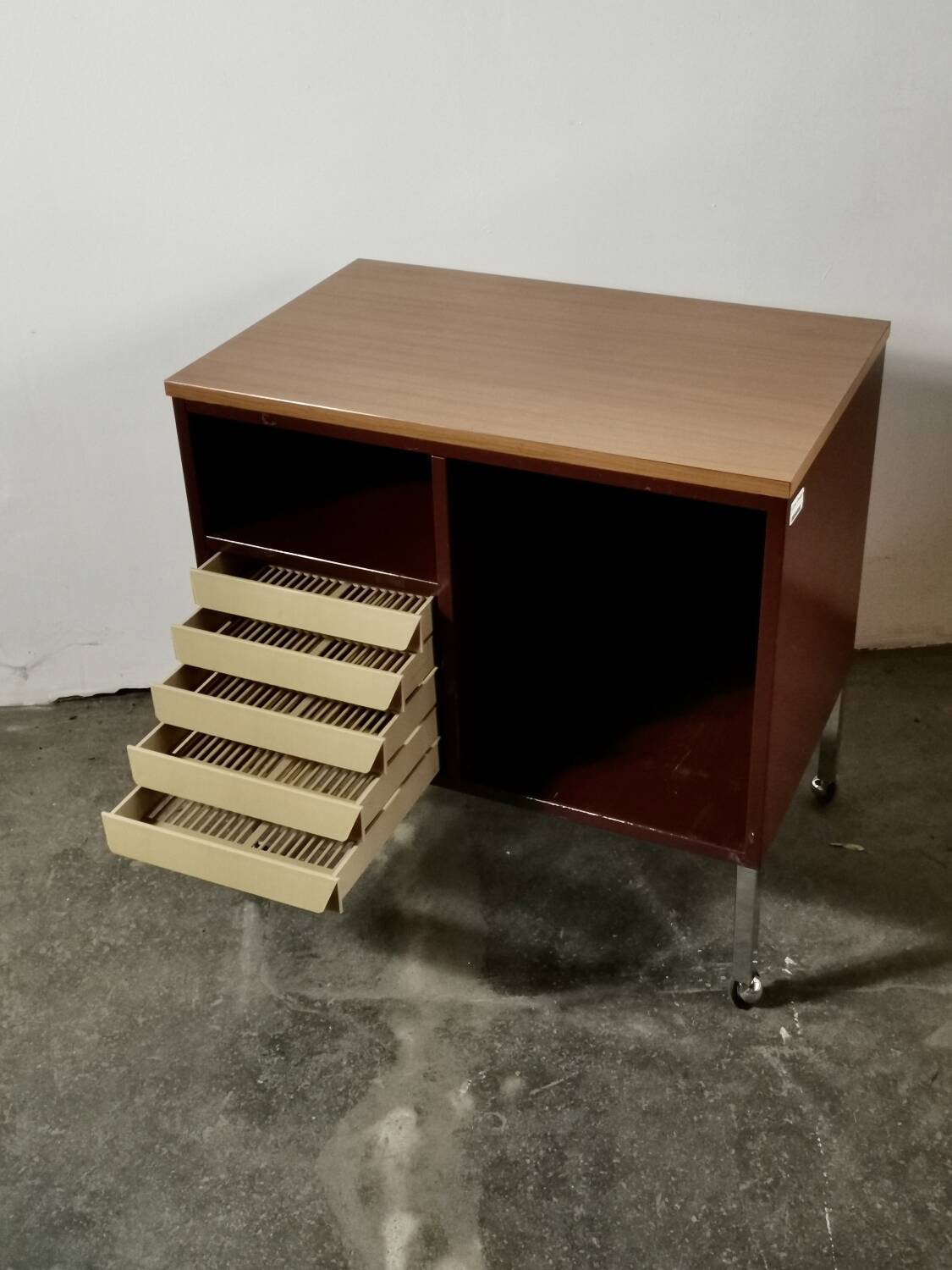 Vintage Italian Cabinet on Wheels, 1970s