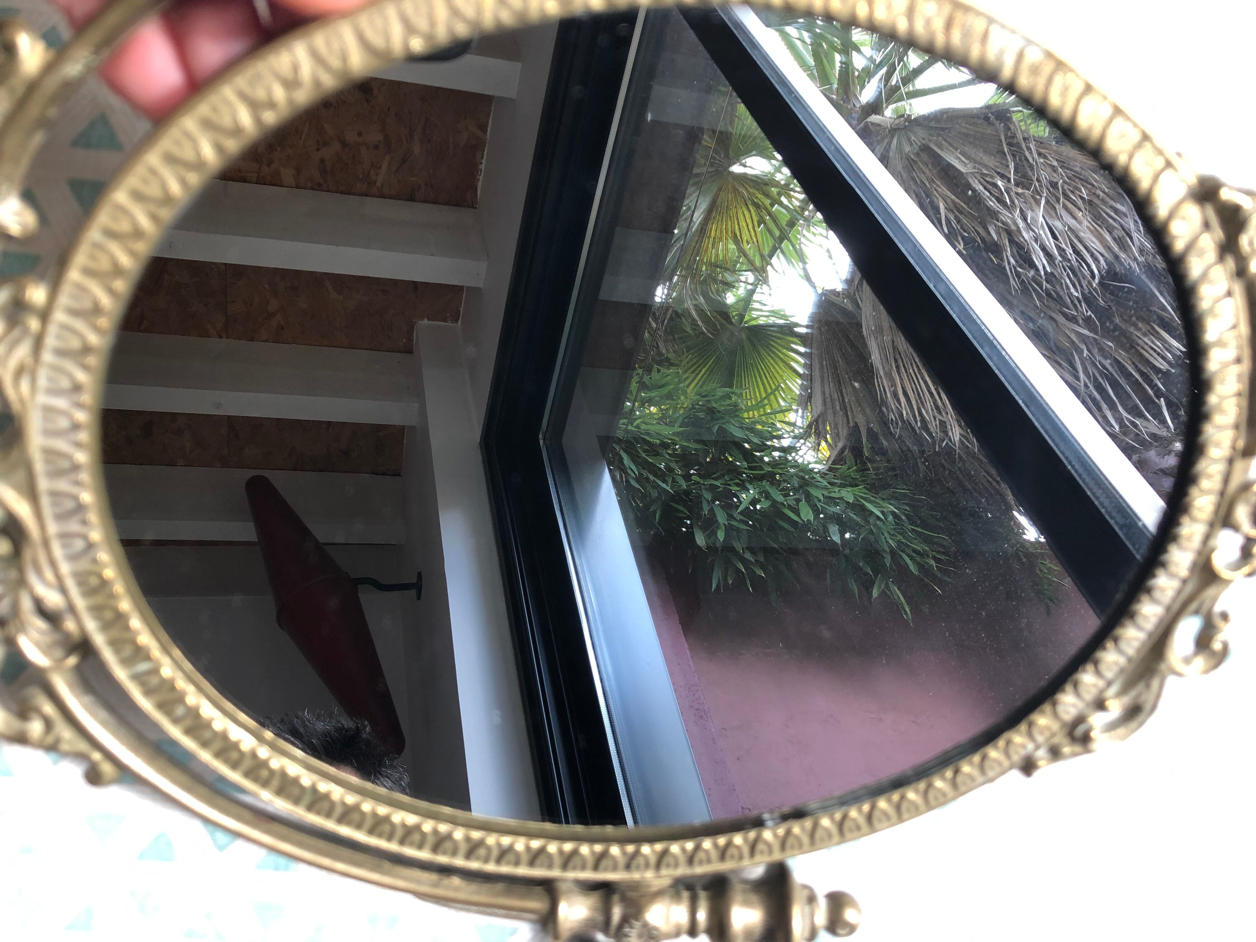 Bronze swivel mirror   30x38cm