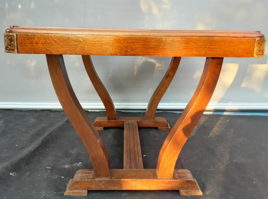 Art Deco lyre table 2 extensions 4/8 guests