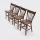 Ensemble de 4 chaises en chêne massif hollandais brutaliste des années 1960
