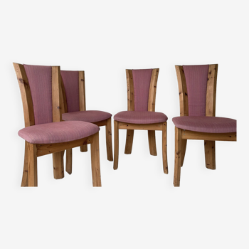 Pink and Pine Post Modern Dining Chairs