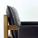Lot de 2 chaises longues en cuir marron et noyer par Ton, Tchécoslovaquie