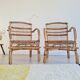 Paire de fauteuils anciens en rotin