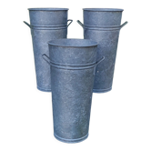 3 pots fleuriste vintage acier galvanisé/jardin vintage