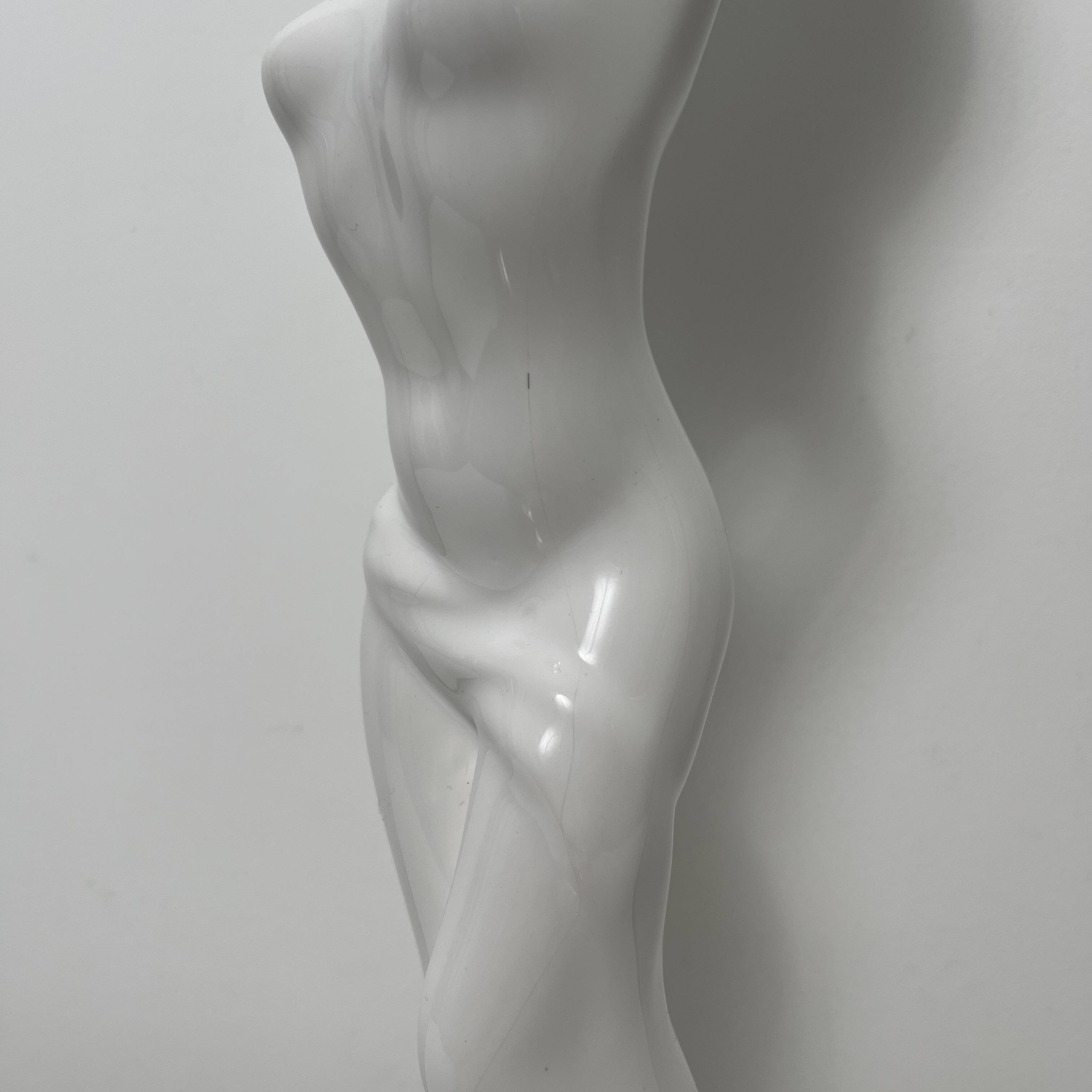 Barbotine ceramic woman lamp Vintage Art Deco