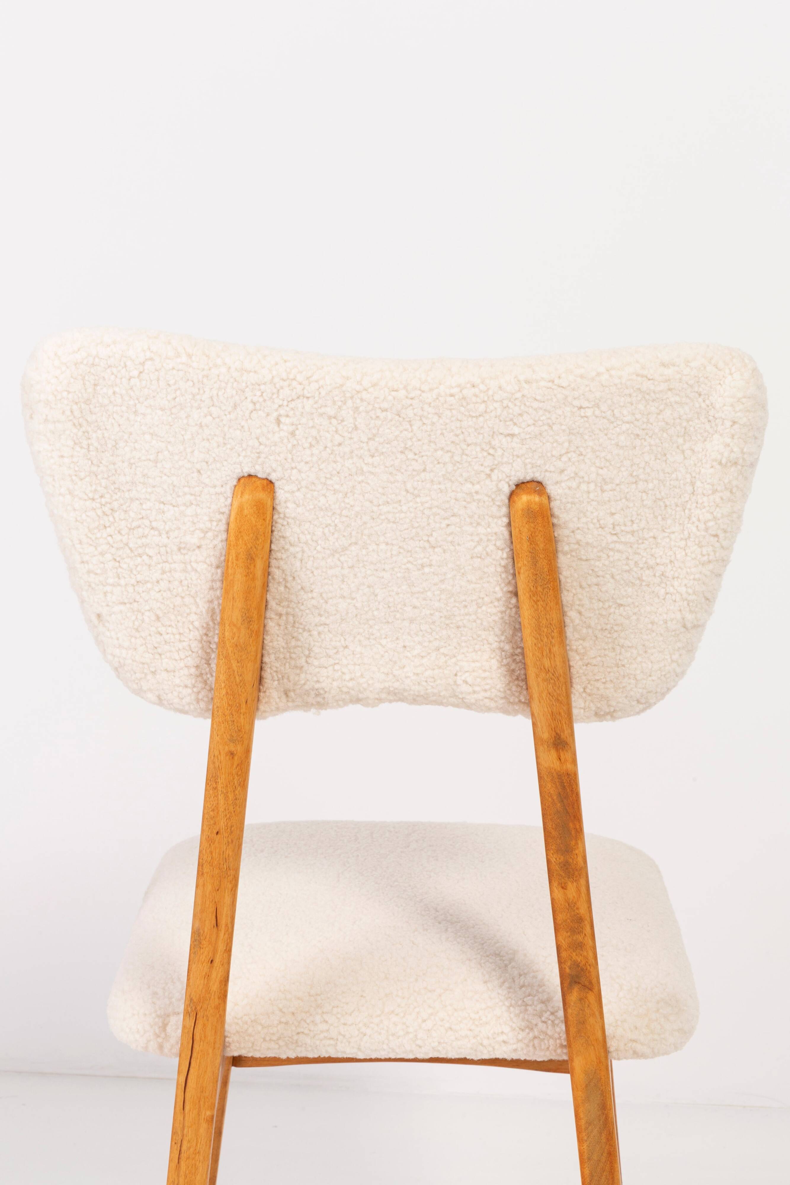 Chaise Bouclé Crème Clair du 20ème Siècle, 1960s
