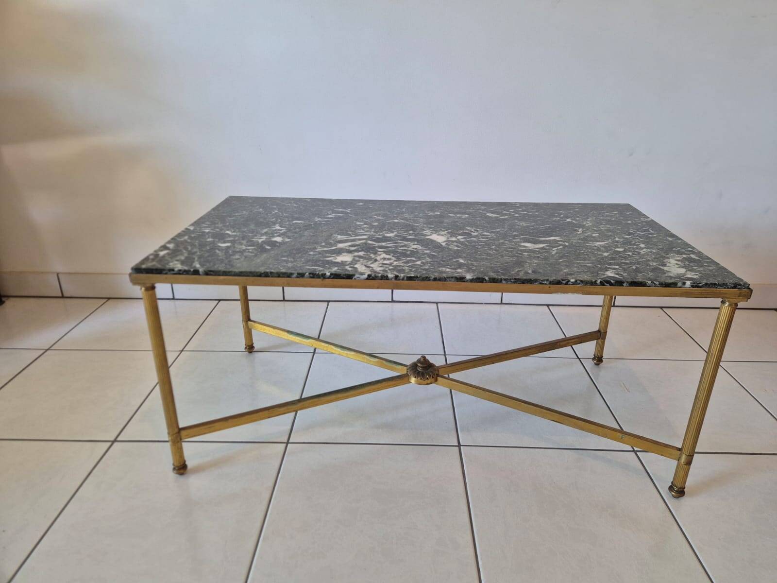 Marble and brass coffee table