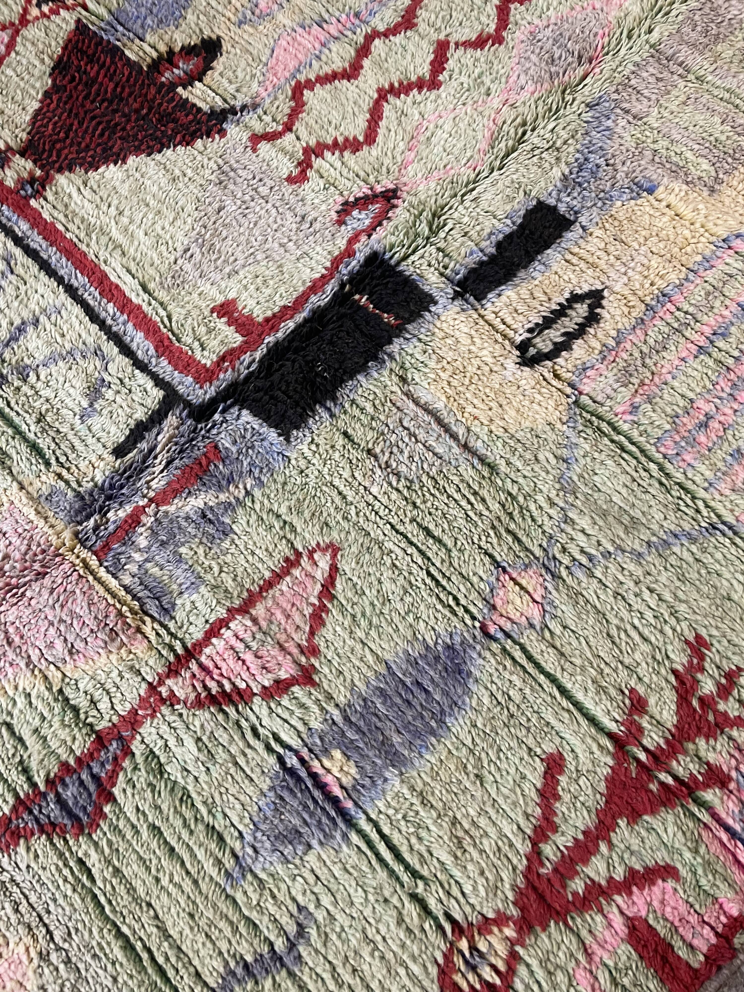 Berber carpet Azilal decoration and pastel colors 265x155cm