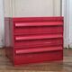 Kartell 4602 Simon Fussell – modular furniture with 3 drawers, red, Italy, 1970.