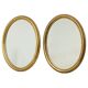 Pair of Oval Gold-Leaf Mirrors, France, 20th Century