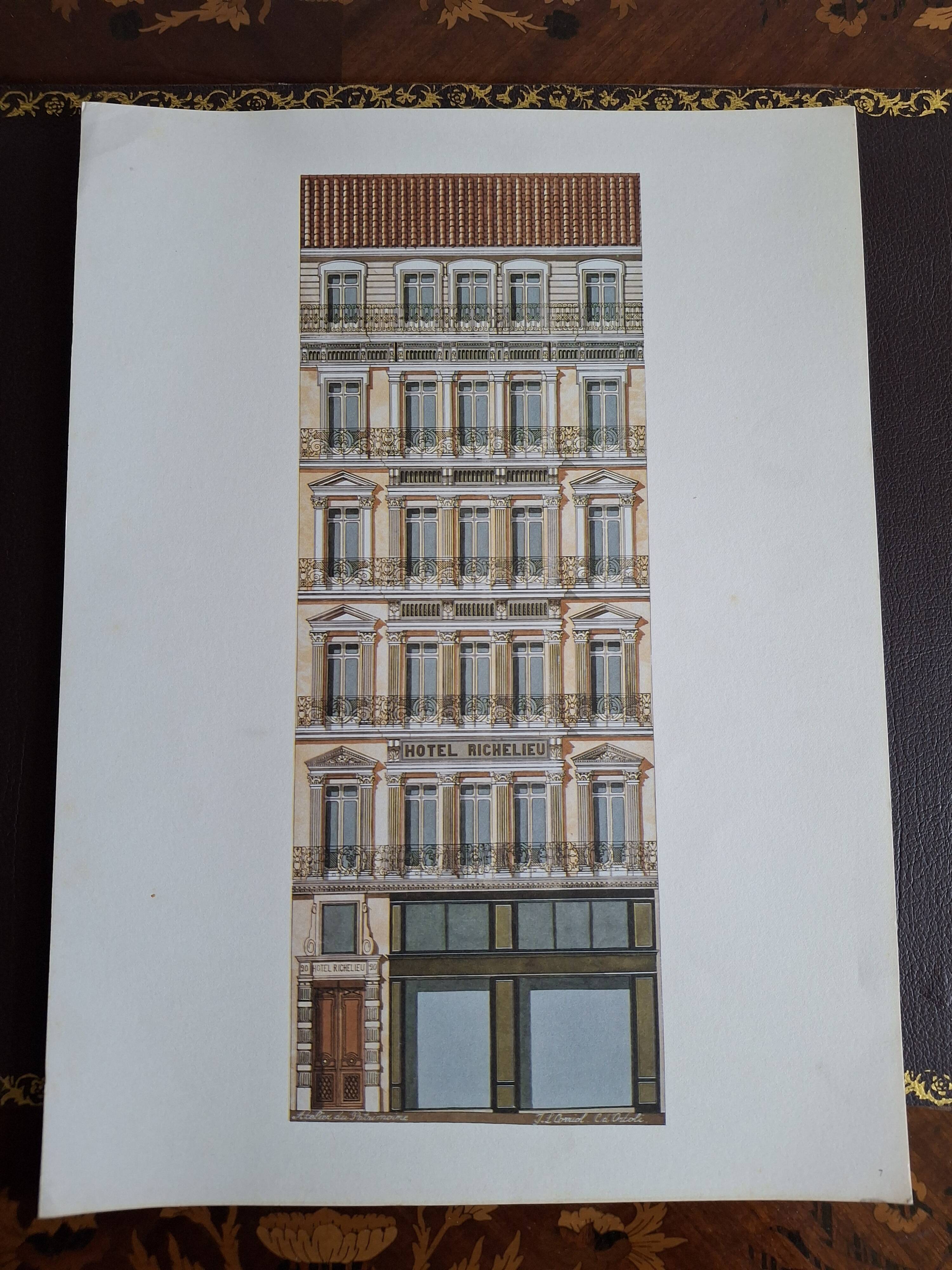 Charme de Marseille lot de 12 grandes lithographies bâtiments C. d'Ortoli