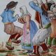 Large Round Antique Plate 33 cm Ceramic Pierrefonds - Regional Dance Decoration