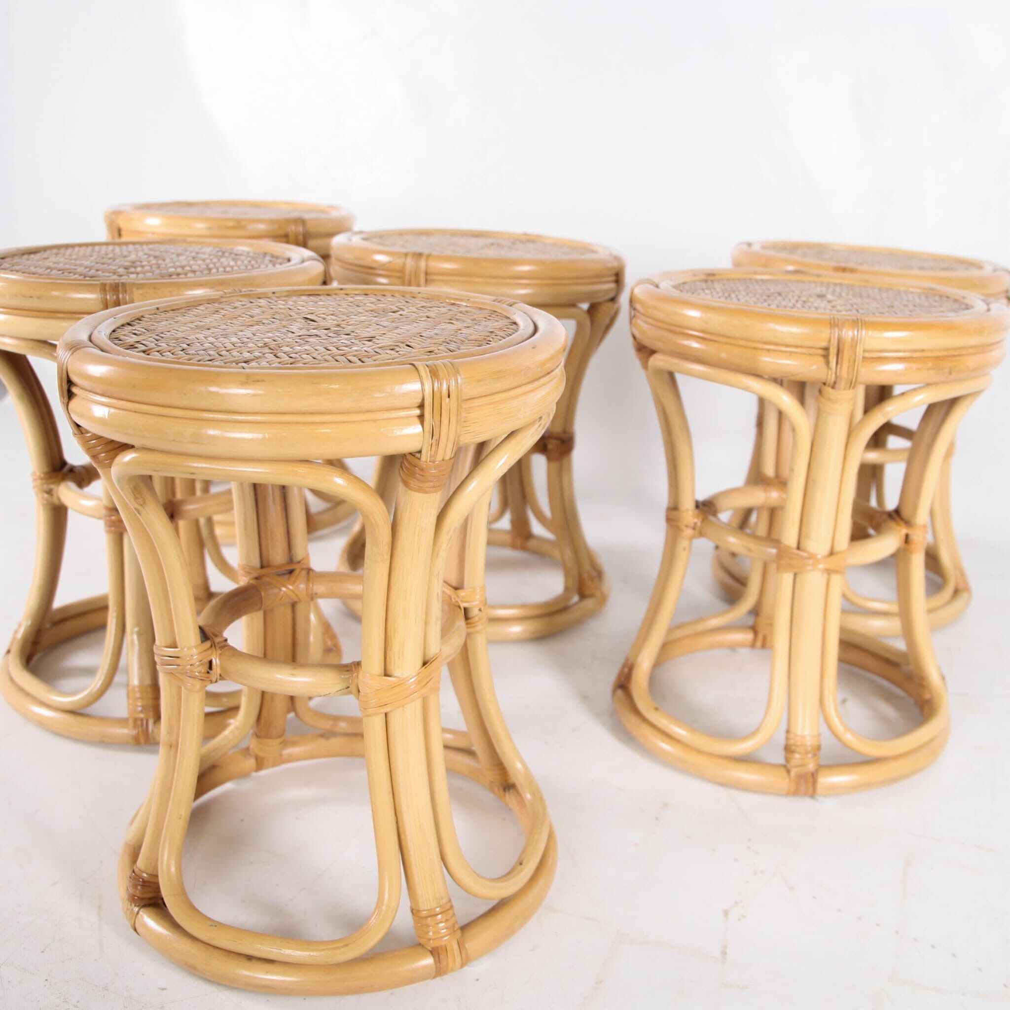 Suite de 6 tabourets vintage