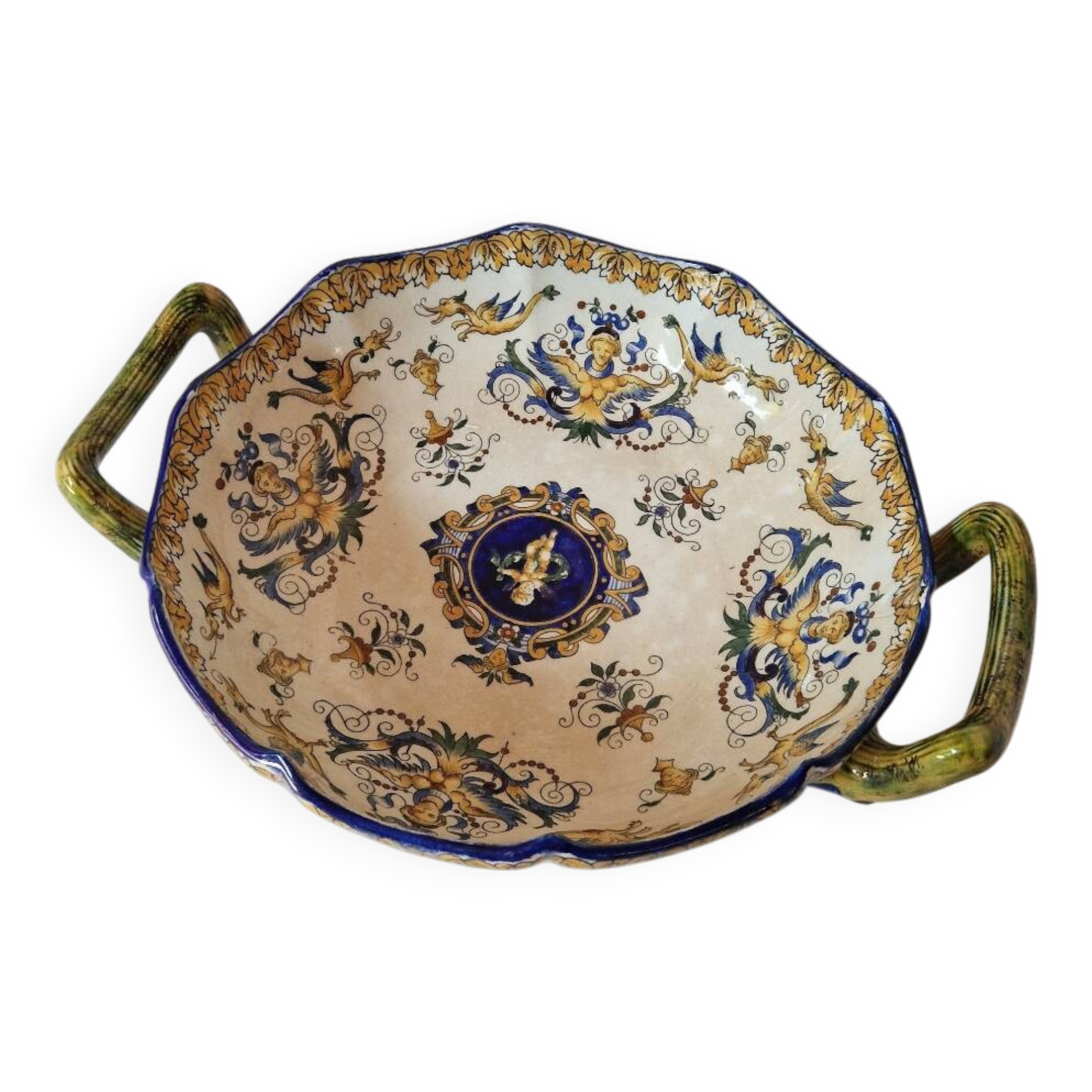 Old ceramic cup / salad bowl signed gien 1900