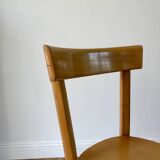 Set of 4 baumann bistro chairs in blond wood / honey stamped 40-50 years