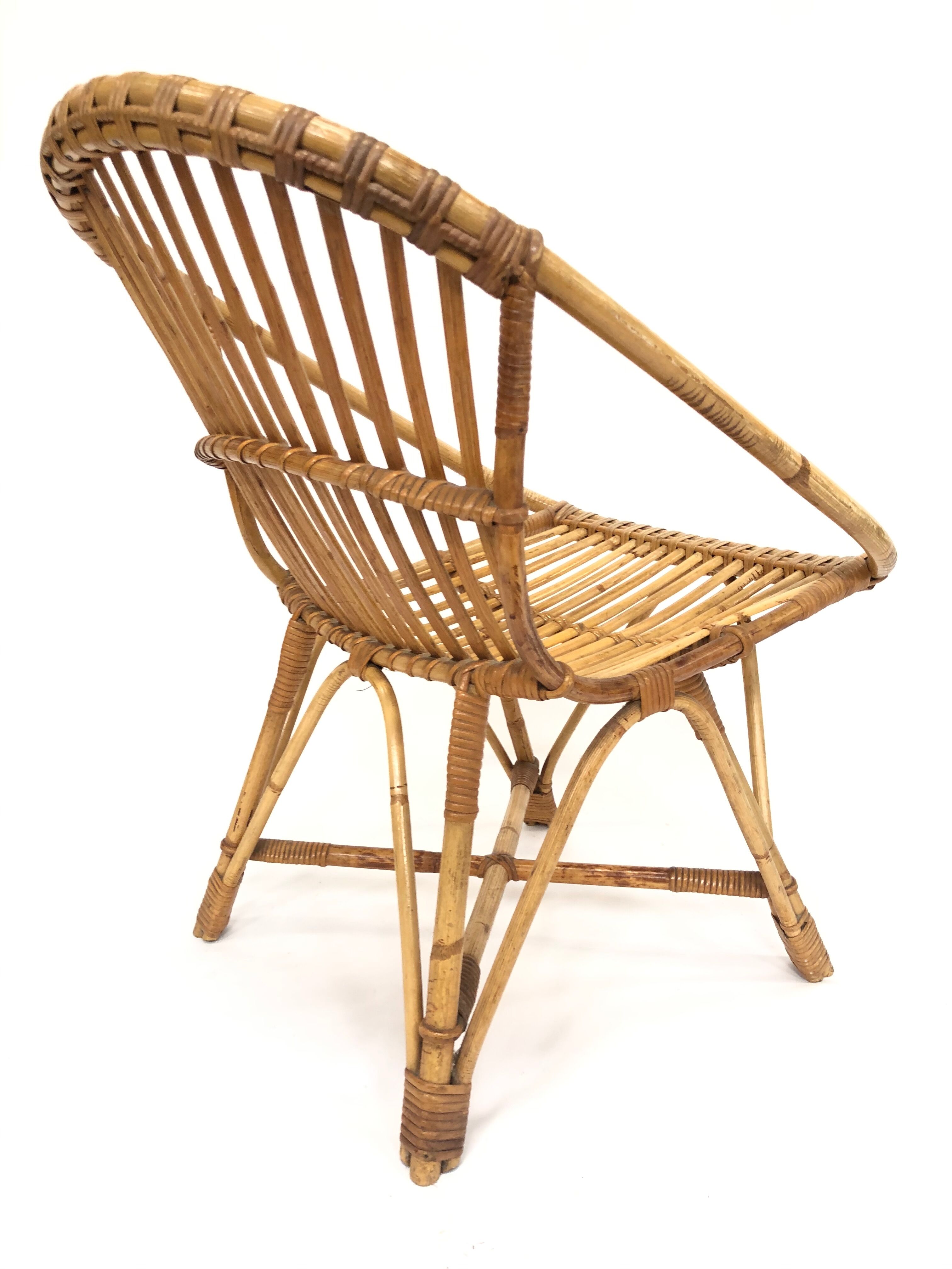 Rohe Noordwolde rattan chair, 1960, Netherlands