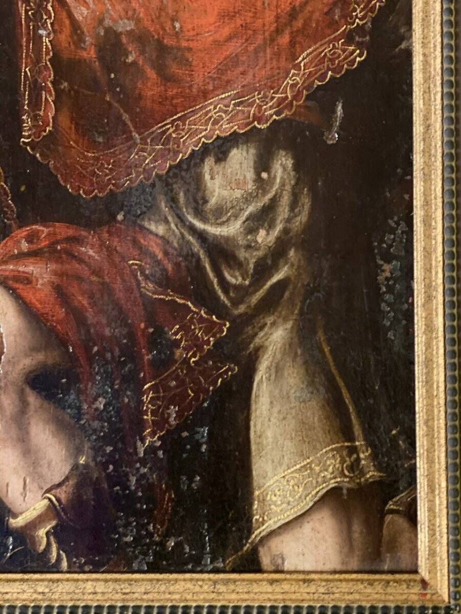 Fragment of an oil on panel, 18th century