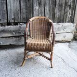 Fauteuil ancien en rotin pour enfant