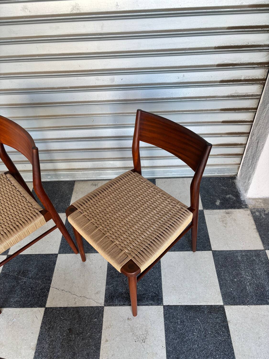 Set of 5 chairs from the 1950s designed by Georg Leowald.