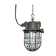 Grey Industrial Cast Iron Cage Pendant Light, 1960s