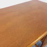 Vintage desk in rattan, woven rattan and wood, Maugrion style Roche-Bobois