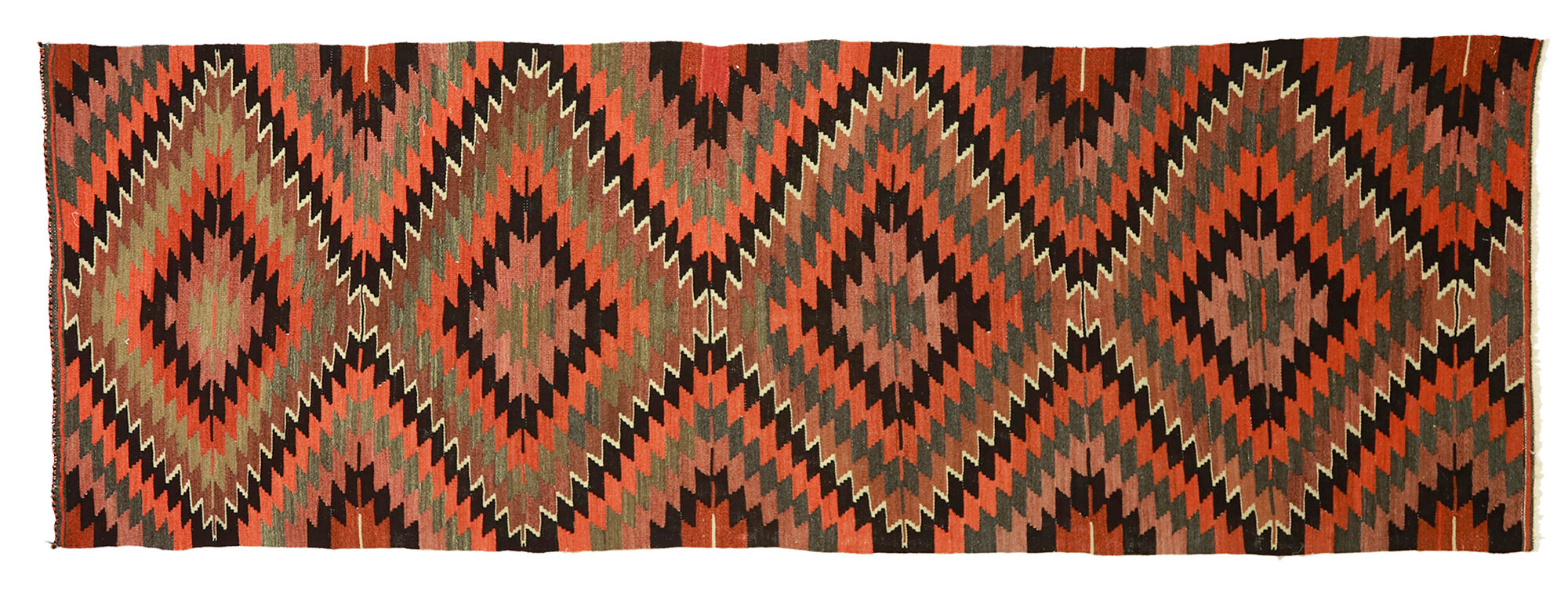 Anatolian handmade kilim rug 342 cm x 117 cm