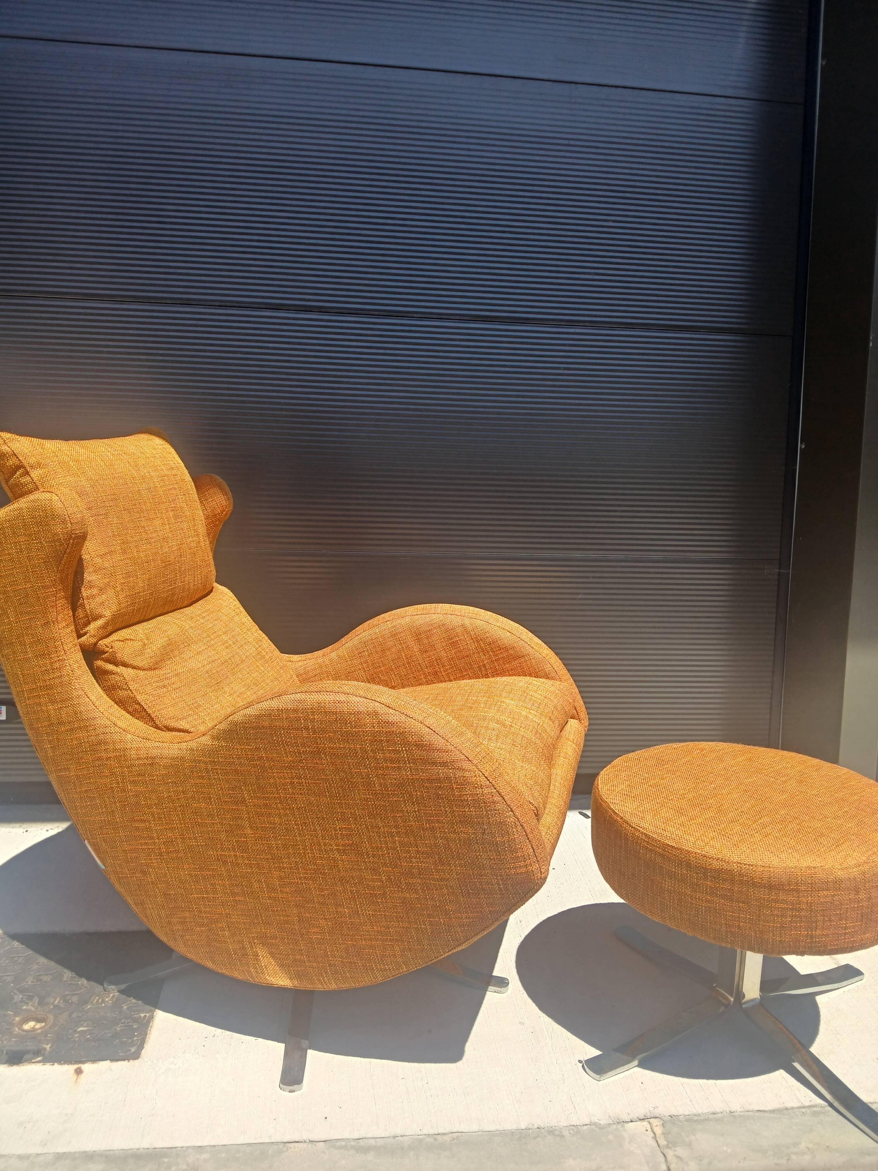 Fama lenny designer armchair and footrest