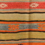5x9 Pale Orange Kilim Rug, Natural Dyes, Hanknotted Wool Rug, 163x282Cm