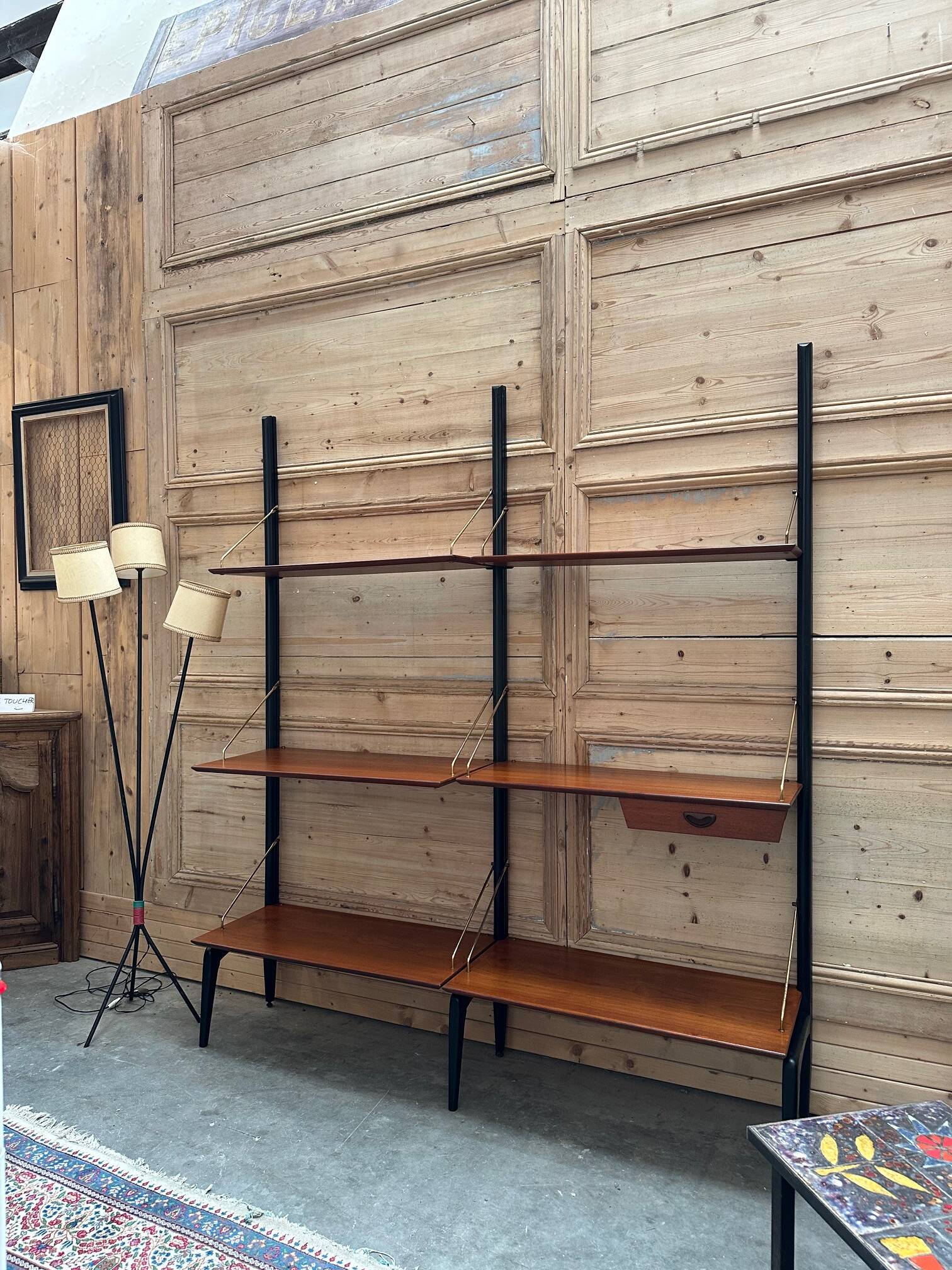 Modular teak shelf by Louis Van Teeffelen 1950s