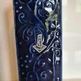 Blue rectangular vintage vase with birds Cortendorf