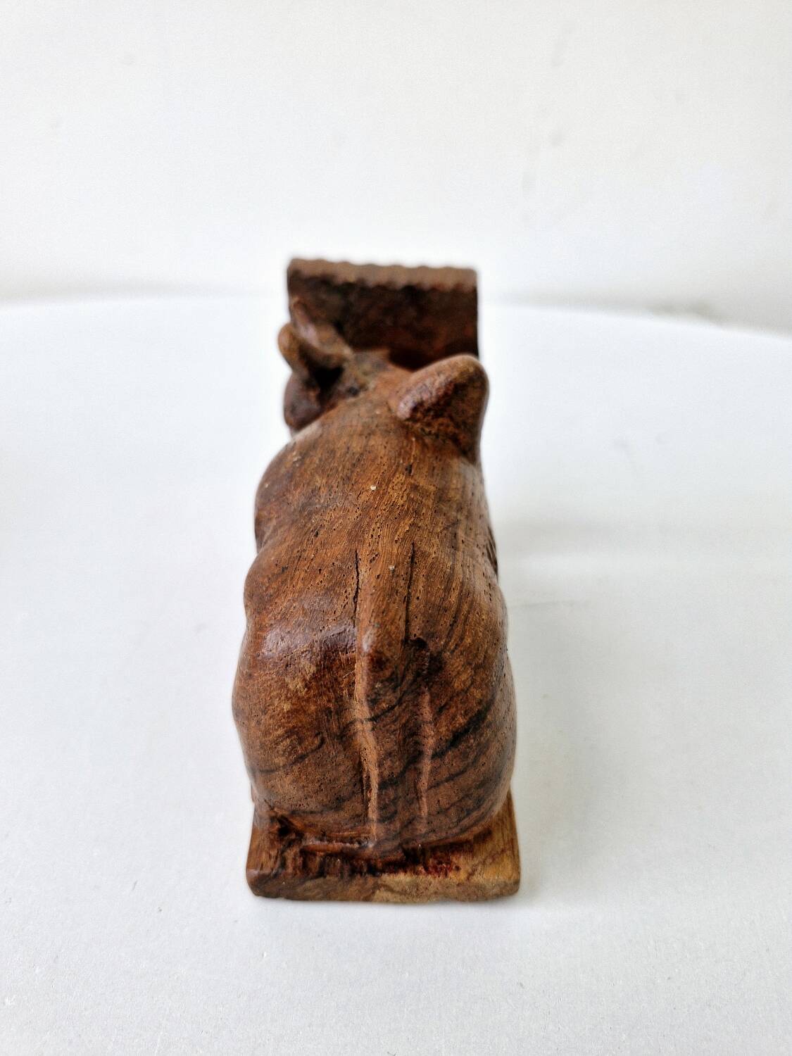 Serre-Livres Ancien Art Déco Forme Zébus Buffles Bois Sculpté