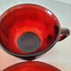 Set of cups and saucers Arcoroc Sierra ruby – 1970s