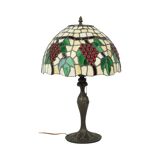 Art Deco Tiffany Style Table Lamp with Organic Base from the 1970s