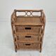 Italian Rattan and Wicker Three-Drawer Chest, 1970s