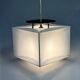 Lampe pendentif blanche vintage Cube, époque spatiale, années 1970