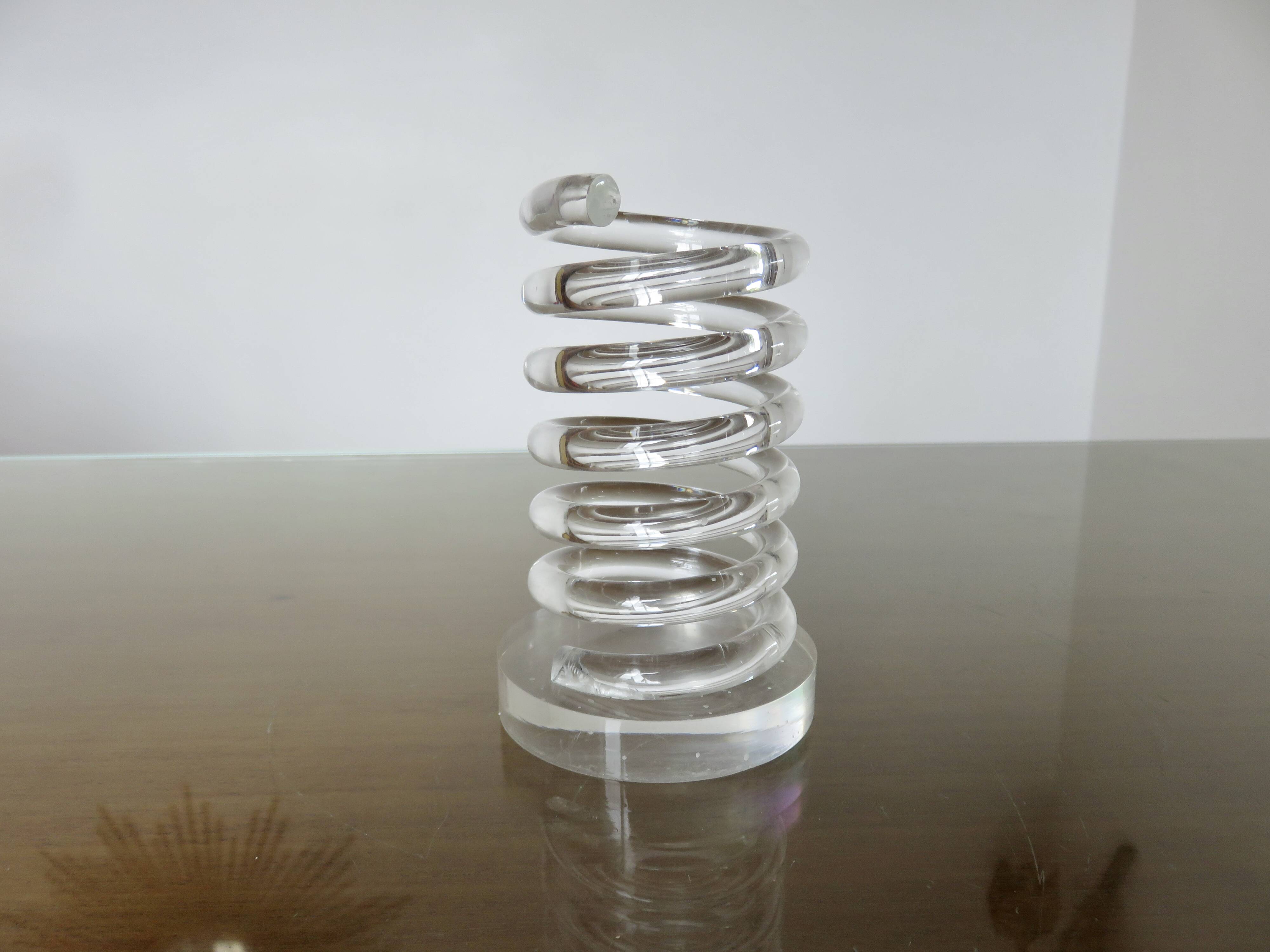 Spring pencil holder in plexiglass 70s 80s