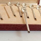 Box of 8 spoons silver metal cocktail straw 30s