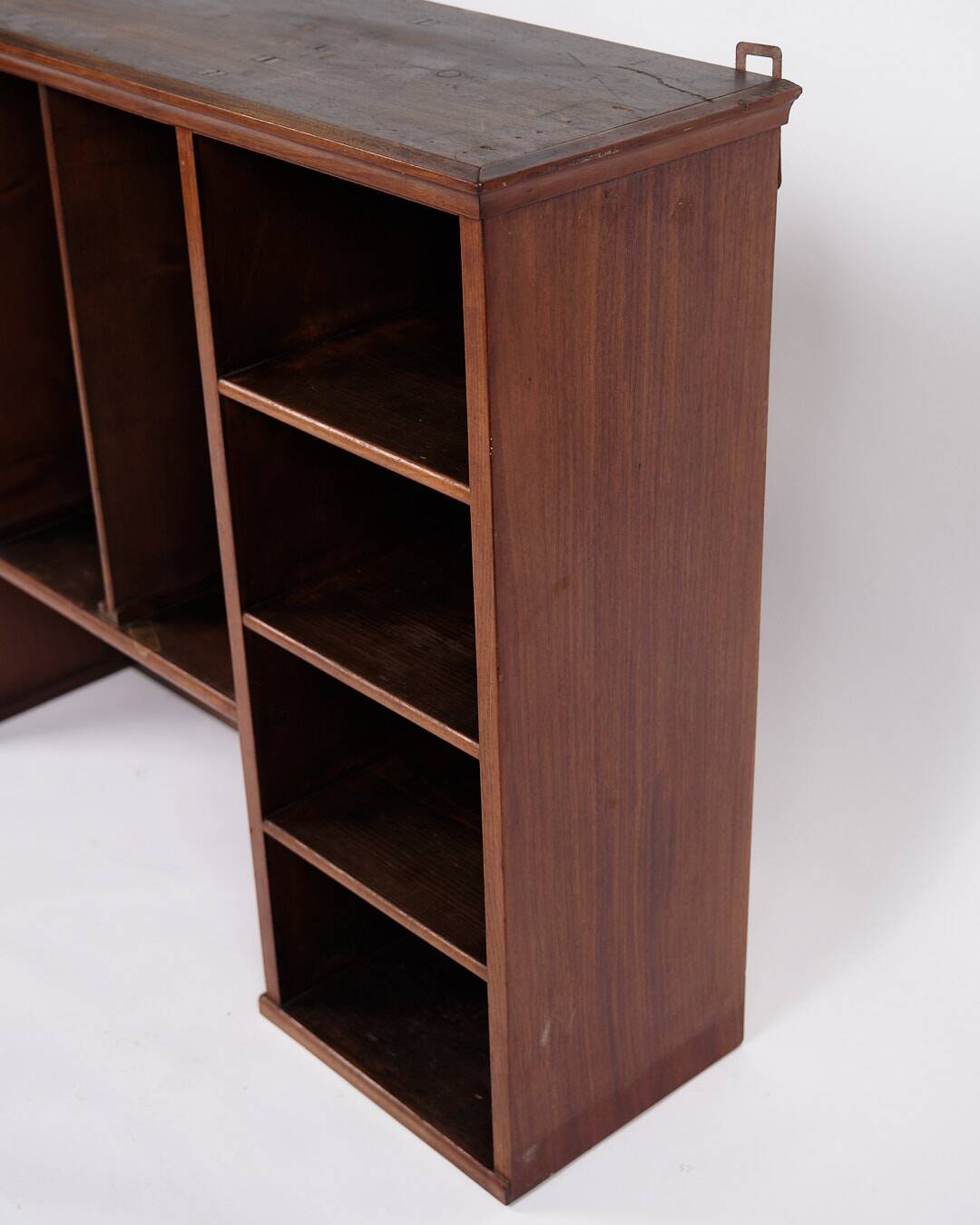 Wall-hung bookcase - hand-polished mahogany - shelf sections - 1890s