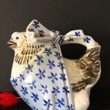 Teapot earthenware decoration vintage hen