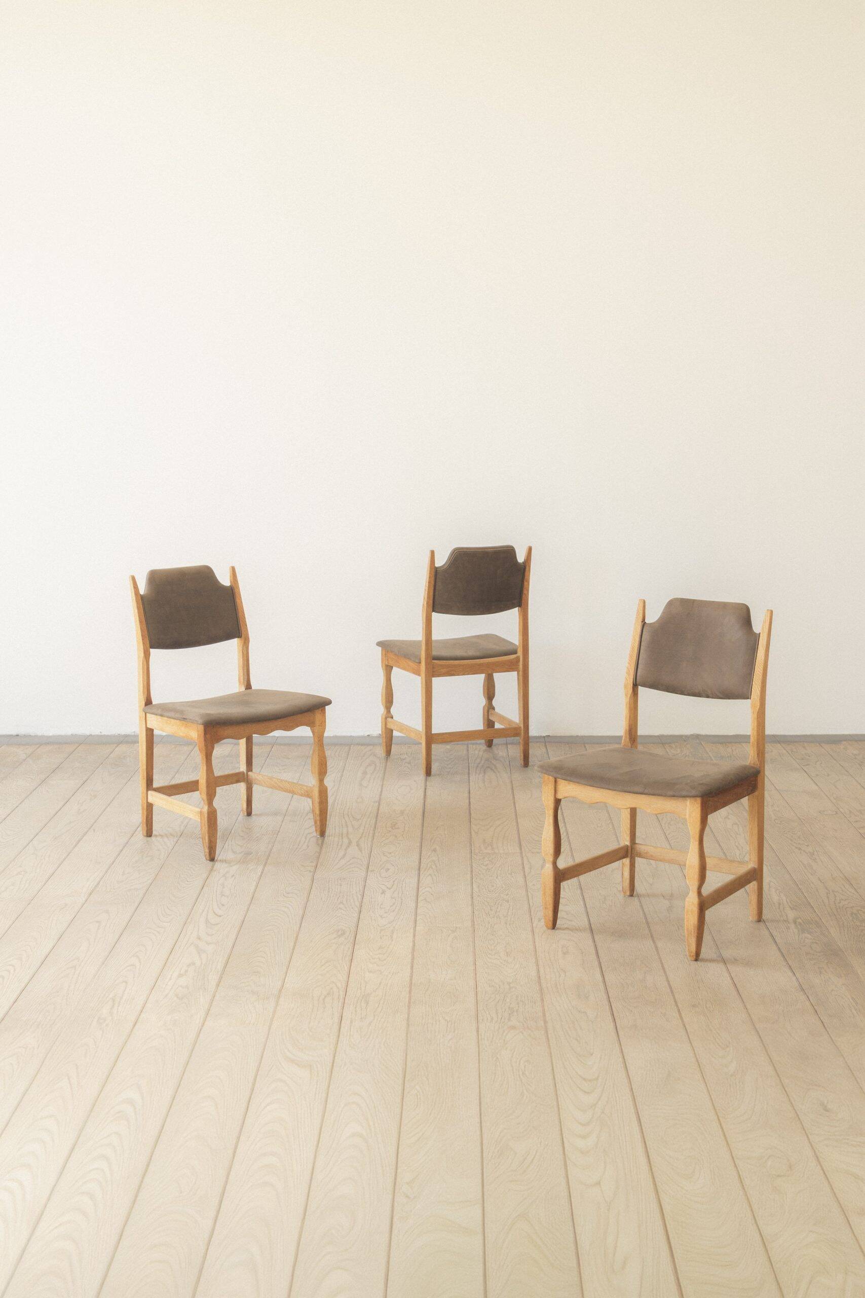 Henning Kjærnulf Razor Blade, chaise de salle à manger (ensemble de quatre)