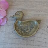 Small carved brass duck ashtray, duck pocket ashtray