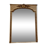 Louis XV style mirror in wood and gilded and patinated stucco 19th century
