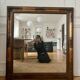 Grand miroir ancien bois doré 108cmx118cm