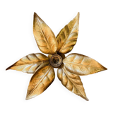 Gold metal flower wall light