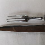 Leg service covered fork solid silver knife