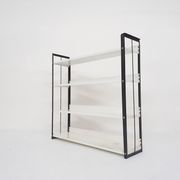 Black and white metal book shelves attrb. to Tomado, Holland, 1950's