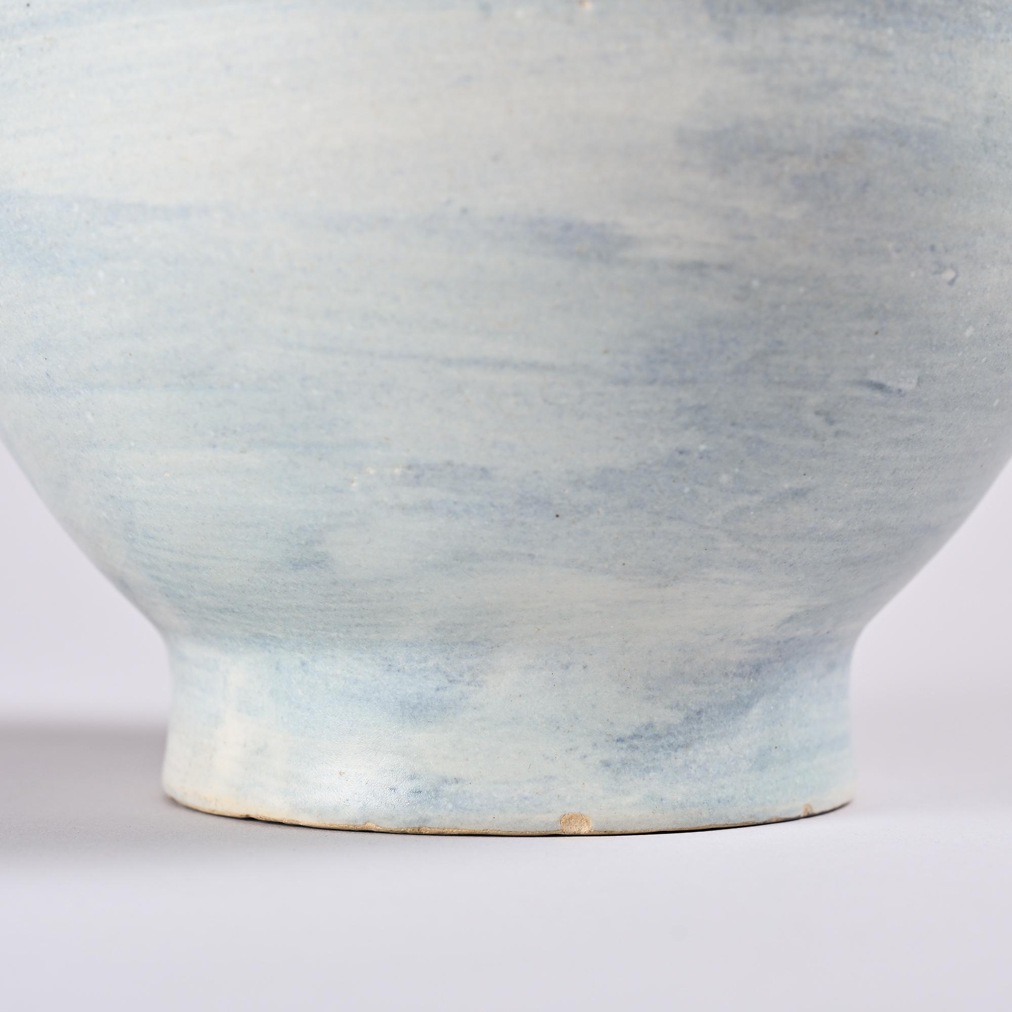 White glazed ceramic cup by Marie Madeleine Jolly, France, circa 1960.