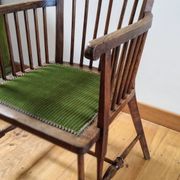 1900s Arts and Crafts style tapered wingback armchair