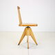 Midcentury wood revolving chair, czechoslovakia, 1970s