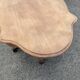 Antique raw violin table — sculpted central leg